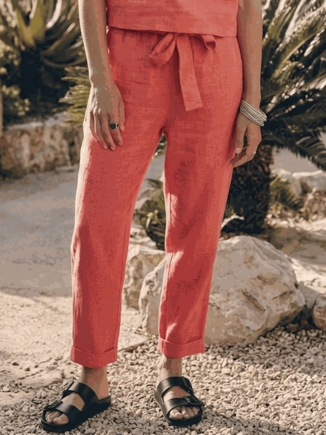 The Everywhere Cotton-Linen Set | Three-Piece Capsule coral image 3 