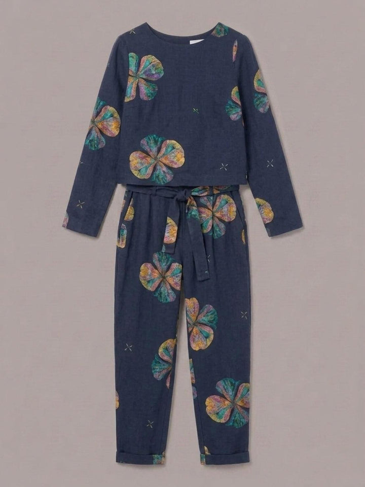 Cotton-Linen Monochrome Capsule midnight flowers image 2 