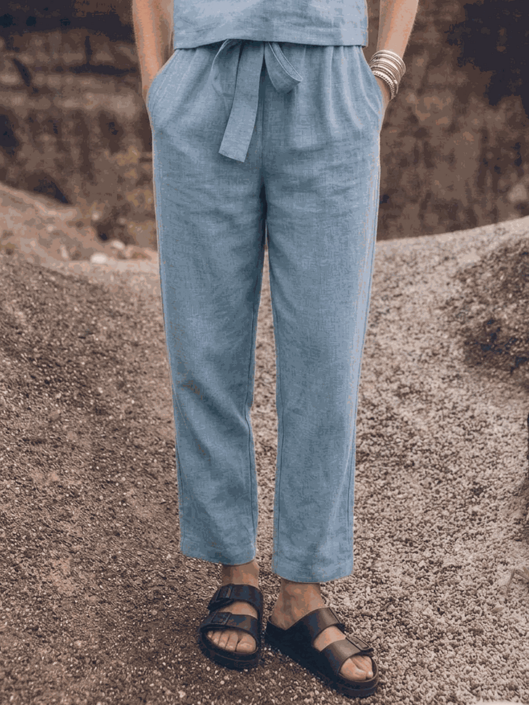The Everywhere Cotton-Linen Set | Three-Piece Capsule light blue image 5 