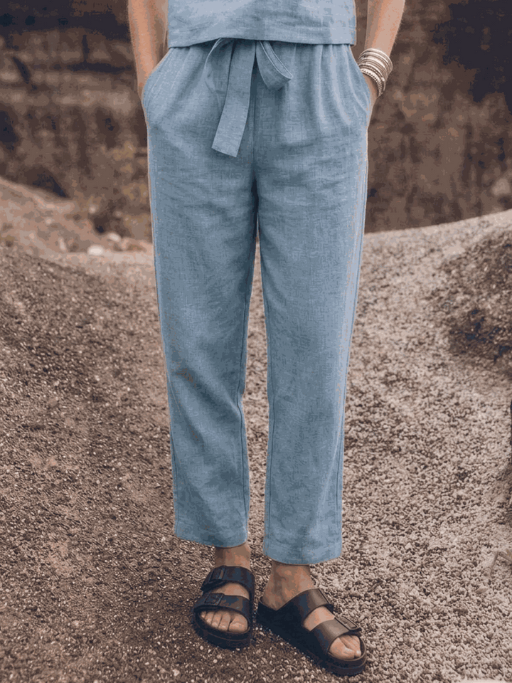 The Everywhere Cotton-Linen Set | Three-Piece Capsule light blue image 5 
