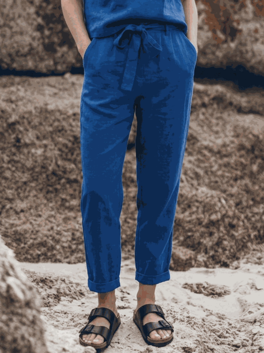 The Everywhere Cotton-Linen Set | Three-Piece Capsule royal blue image 4 