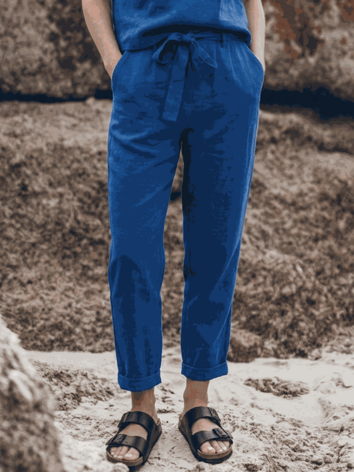The Everywhere Cotton-Linen Set | Three-Piece Capsule royal blue image 4 