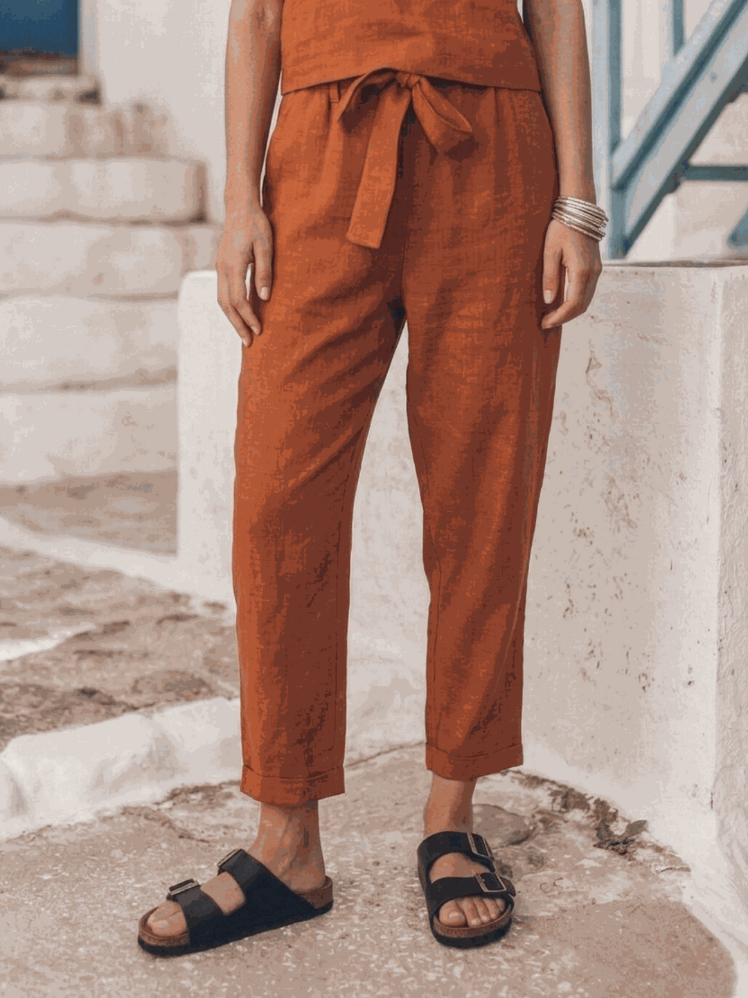 The Everywhere Cotton-Linen Set | Three-Piece Capsule rusty orange image 4 