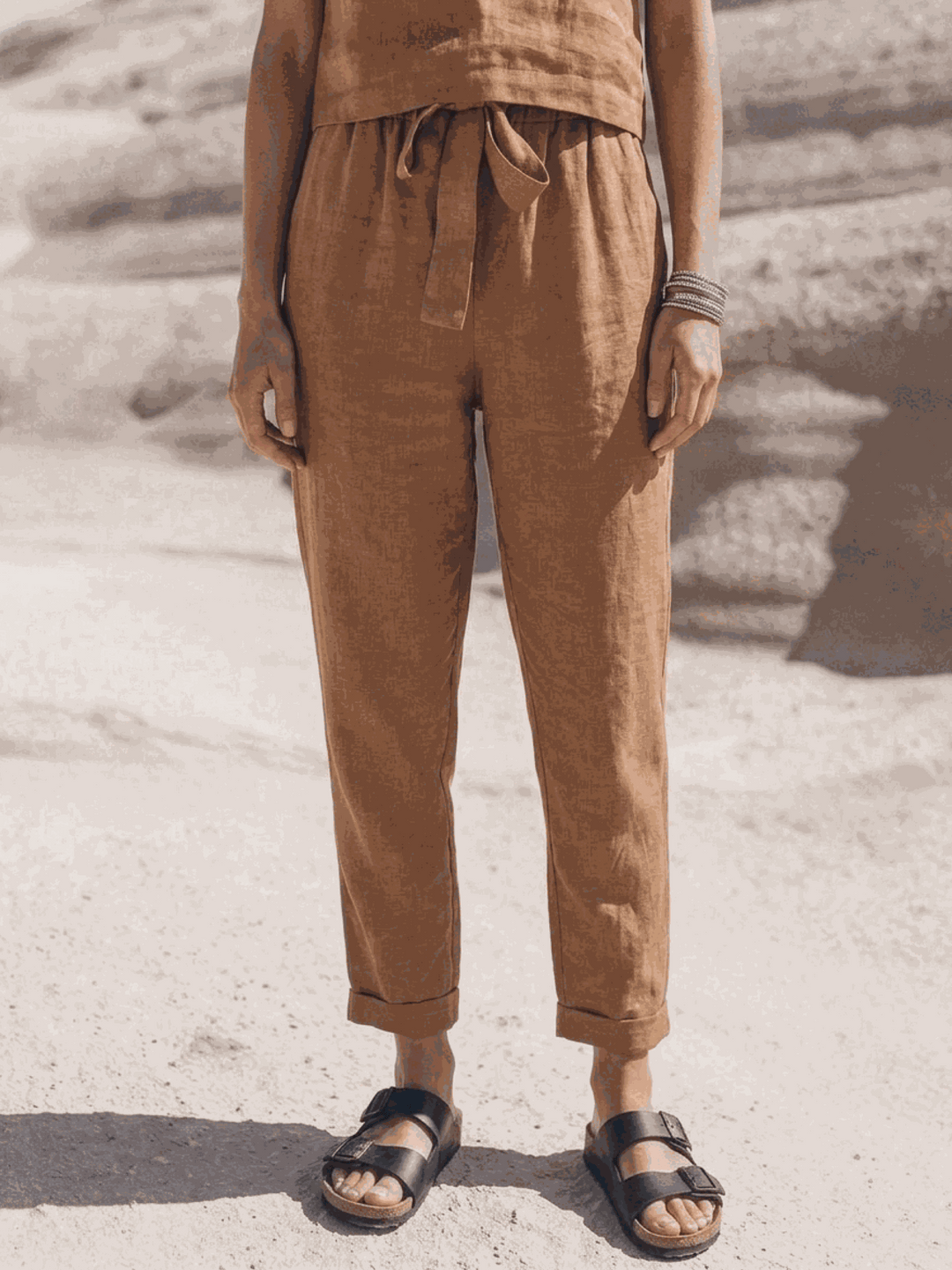 The Everywhere Cotton-Linen Set | Three-Piece Capsule light brown image 5 