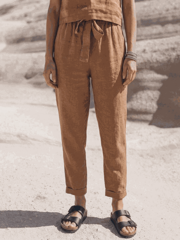 The Everywhere Cotton-Linen Set | Three-Piece Capsule light brown image 5 