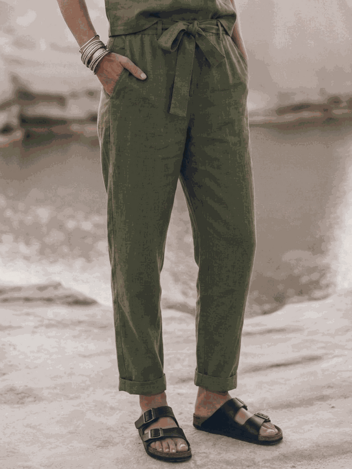 The Everywhere Cotton-Linen Set | Three-Piece Capsule army green image 4 