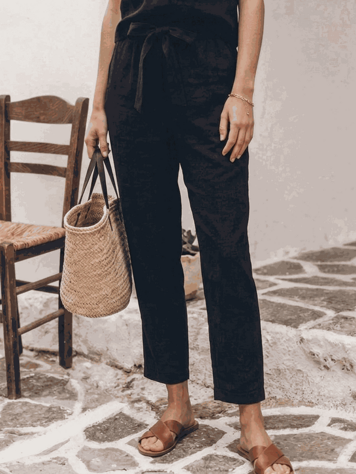 The Everywhere Cotton-Linen Set | Three-Piece Capsule black image 4 