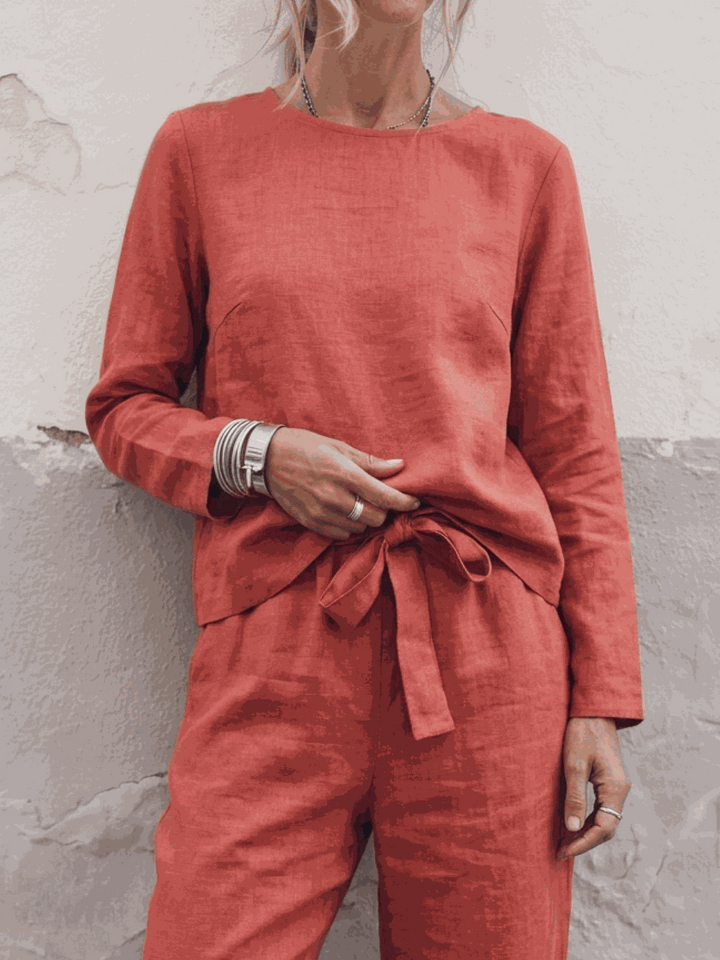 The Everywhere Cotton-Linen Set | Three-Piece Capsule coral image 4 