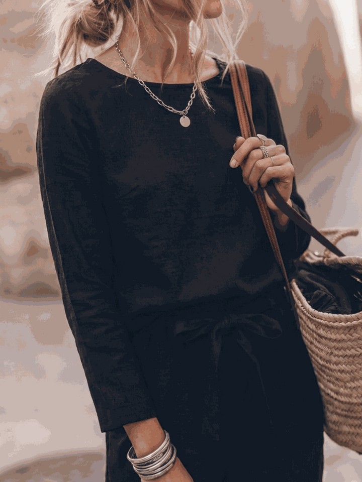 The Everywhere Cotton-Linen Set | Three-Piece Capsule black image 3 