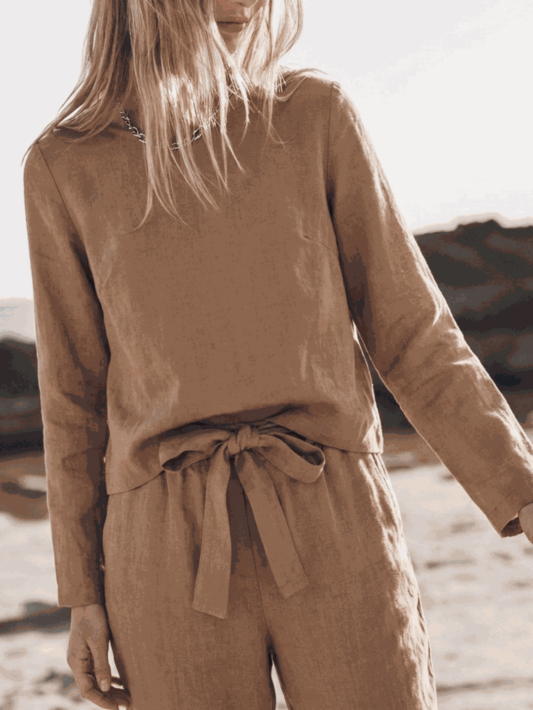 The Everywhere Cotton-Linen Set | Three-Piece Capsule light brown image 4 