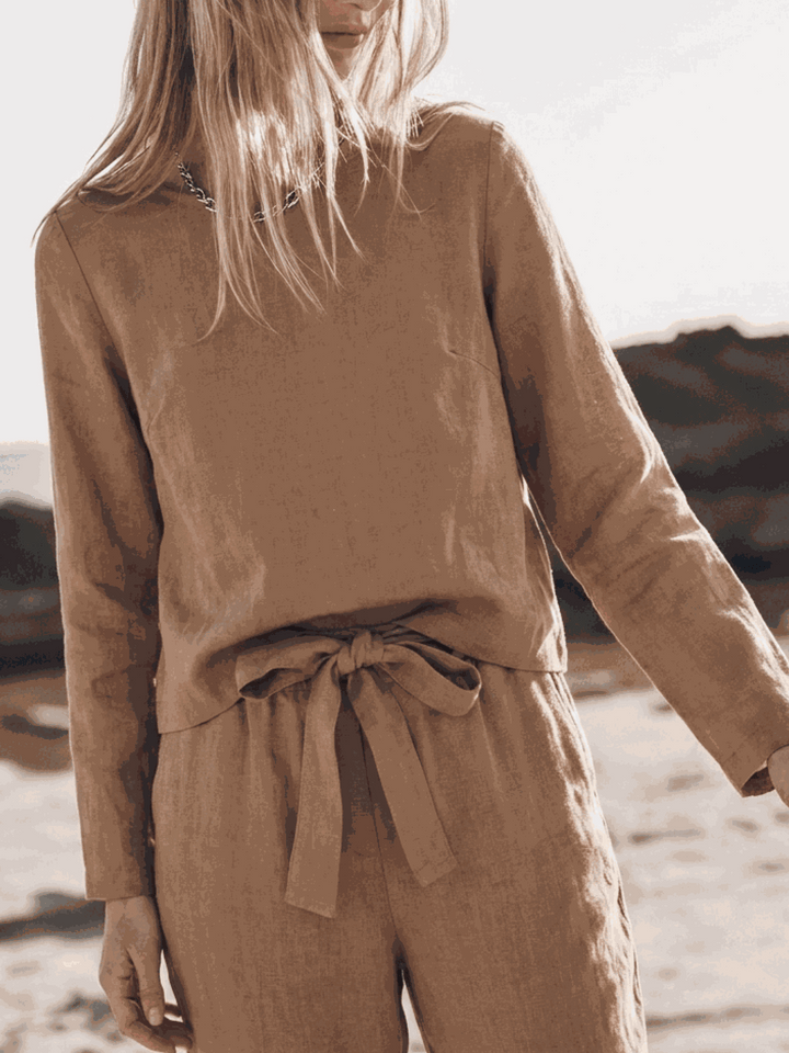 The Everywhere Cotton-Linen Set | Three-Piece Capsule light brown image 4 