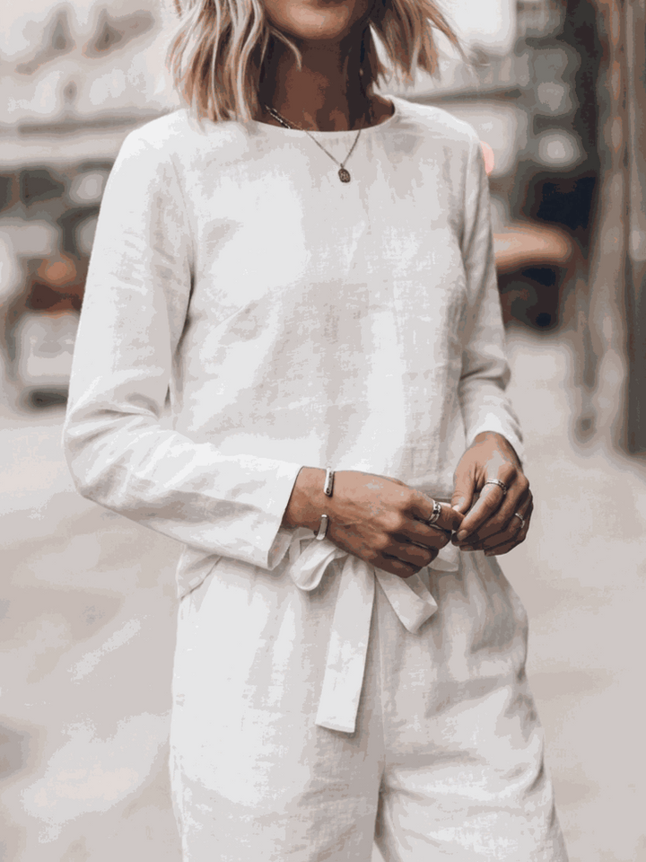 The Everywhere Cotton-Linen Set | Three-Piece Capsule white image 4 