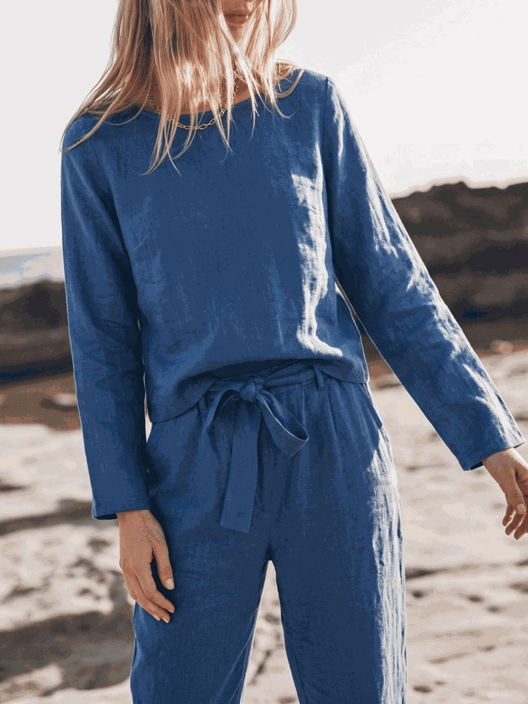 The Everywhere Cotton-Linen Set | Three-Piece Capsule royal blue image 5 