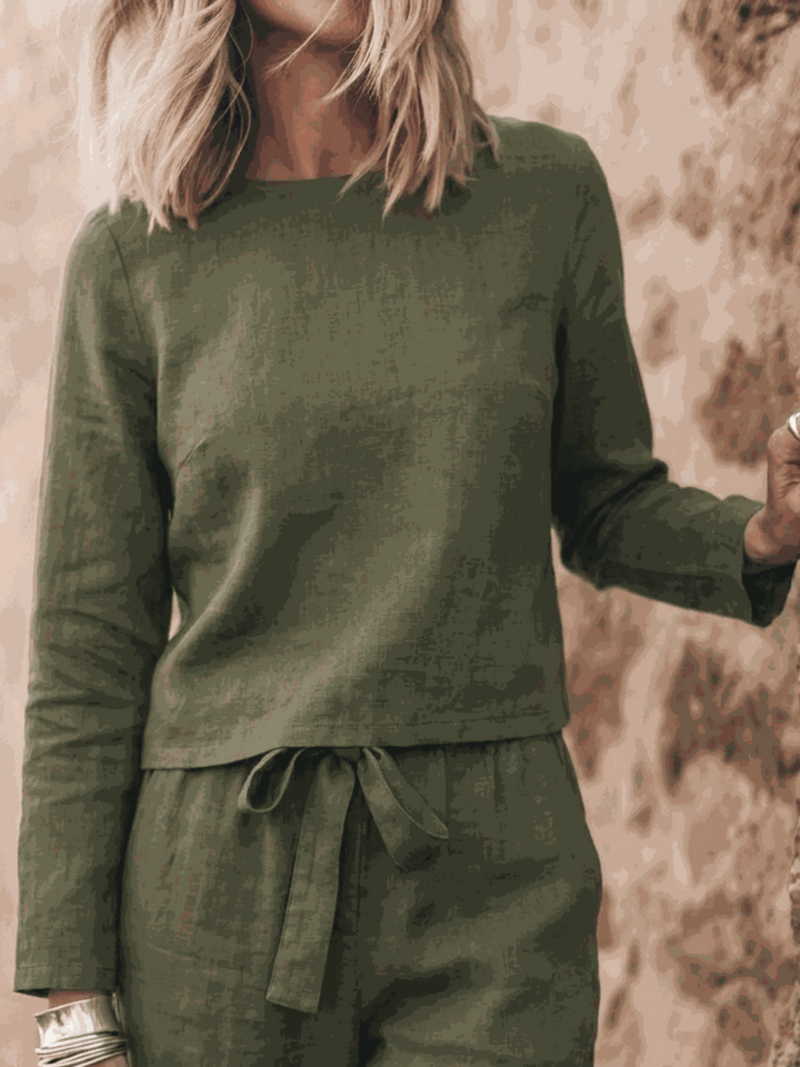 The Everywhere Cotton-Linen Set | Three-Piece Capsule army green image 2 