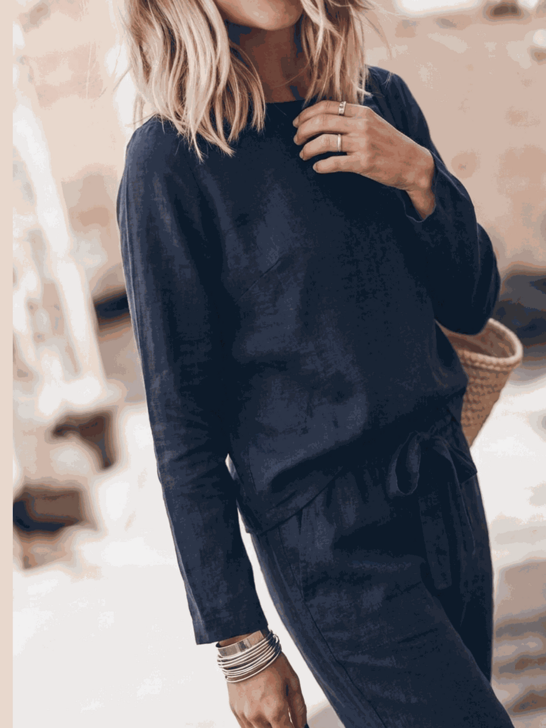 The Everywhere Cotton-Linen Set | Three-Piece Capsule navy blue image 6 