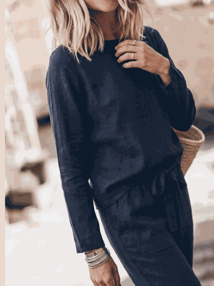 The Everywhere Cotton-Linen Set | Three-Piece Capsule navy blue image 6 