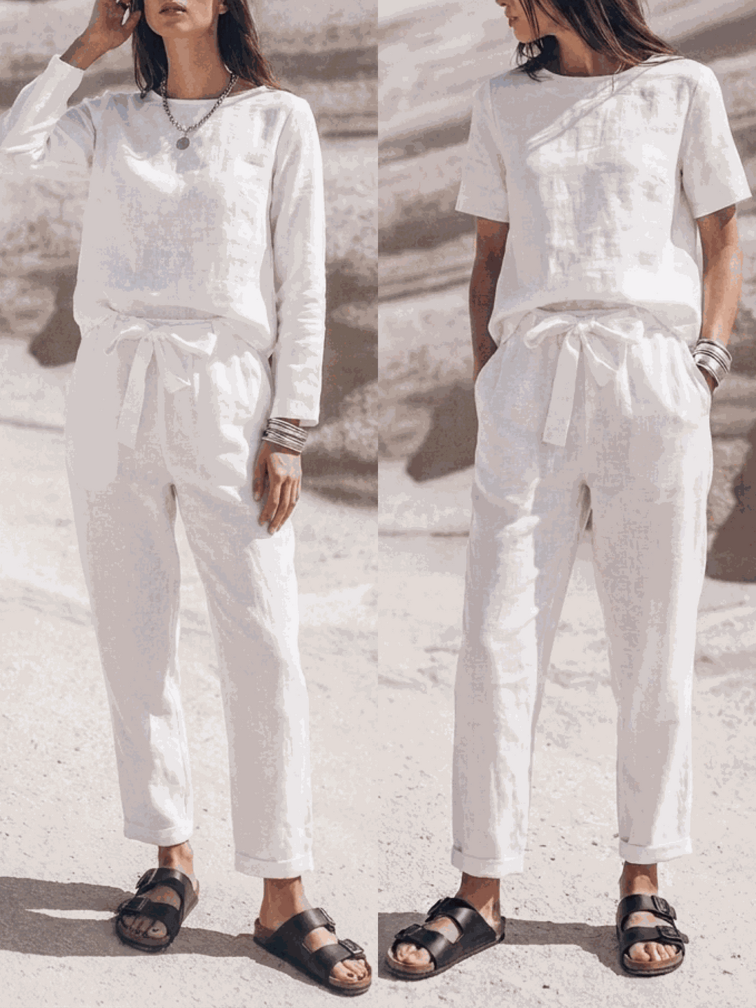 The Everywhere Cotton-Linen Set | Three-Piece Capsule white image 1 