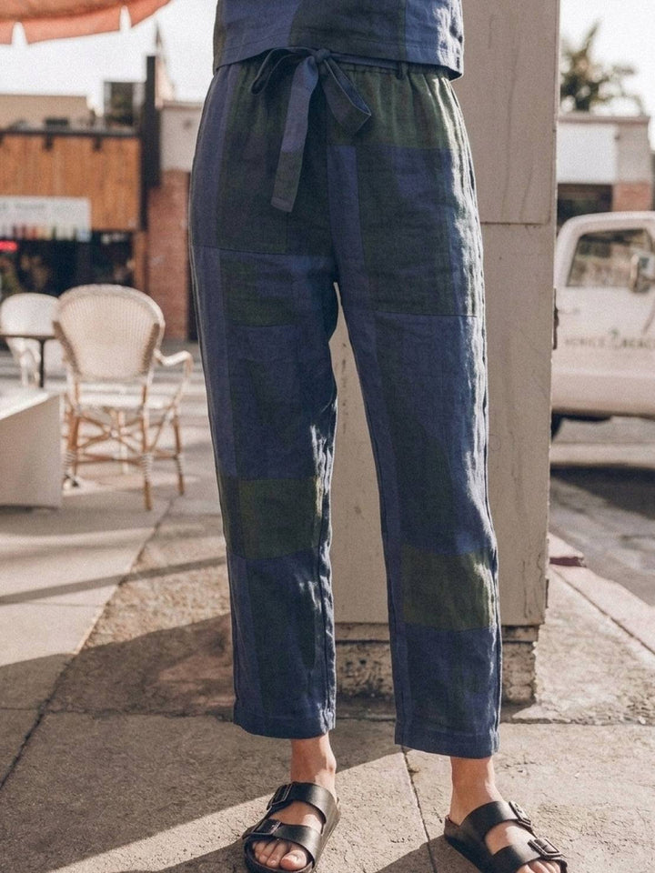 Cotton-Linen Monochrome Capsule blue tartan image 9 