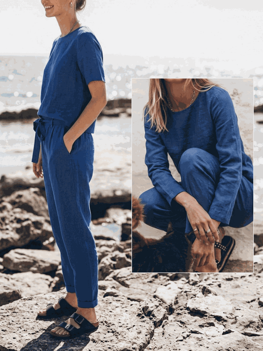 The Everywhere Cotton-Linen Set | Three-Piece Capsule royal blue image 6 