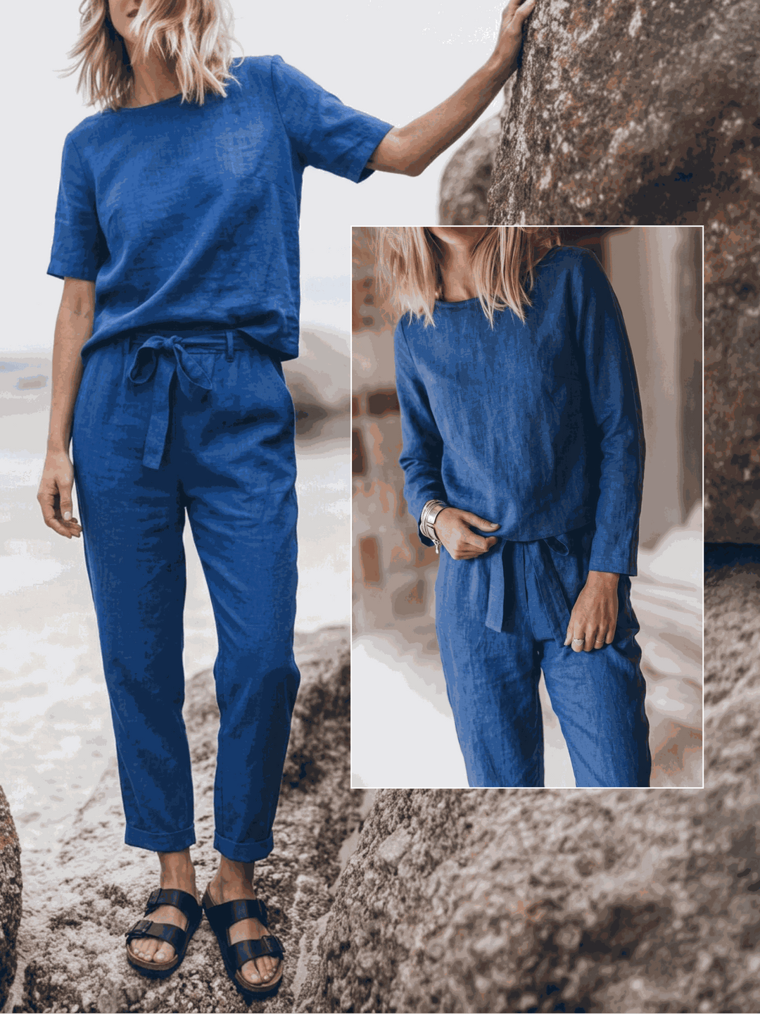 The Everywhere Cotton-Linen Set | Three-Piece Capsule royal blue image 7 