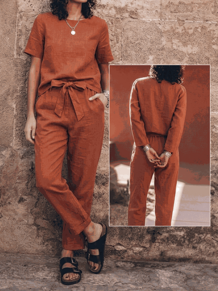 The Everywhere Cotton-Linen Set | Three-Piece Capsule rusty orange image 6 