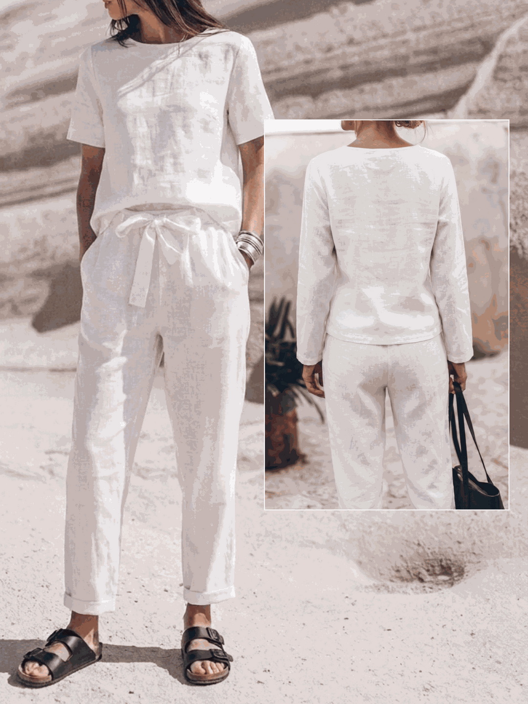 The Everywhere Cotton-Linen Set | Three-Piece Capsule white image 6 