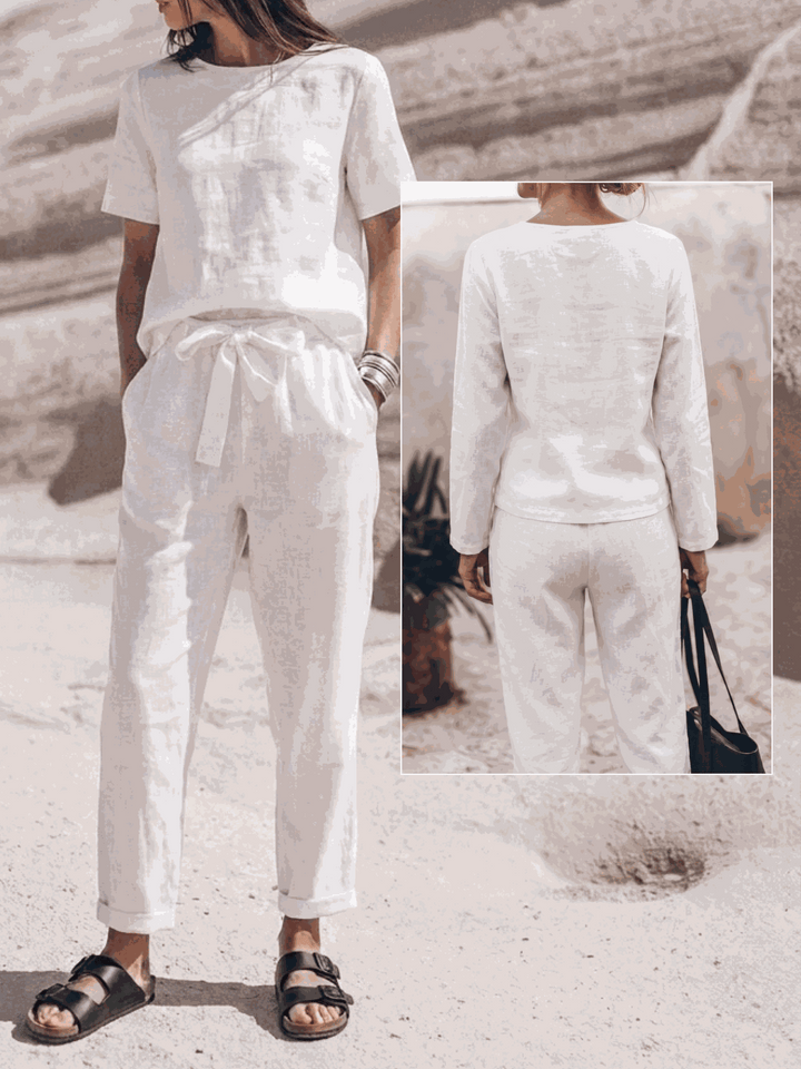 The Everywhere Cotton-Linen Set | Three-Piece Capsule white image 6 