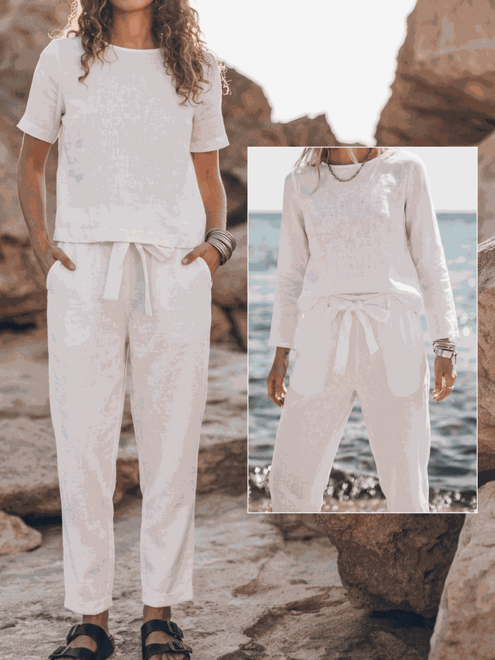 The Everywhere Cotton-Linen Set | Three-Piece Capsule white image 7 
