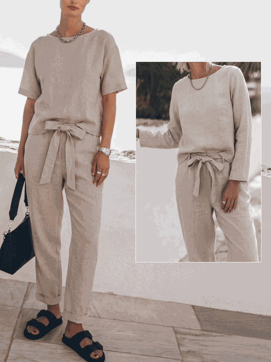 The Everywhere Cotton-Linen Set | Three-Piece Capsule beige image 6 