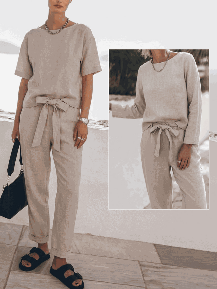 The Everywhere Cotton-Linen Set | Three-Piece Capsule beige image 6 