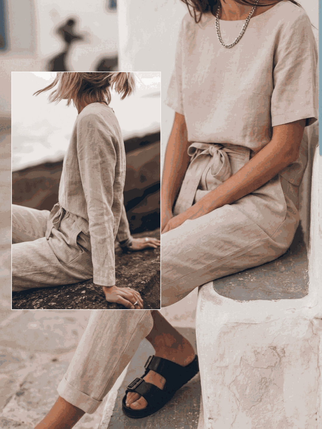 The Everywhere Cotton-Linen Set | Three-Piece Capsule beige image 7 