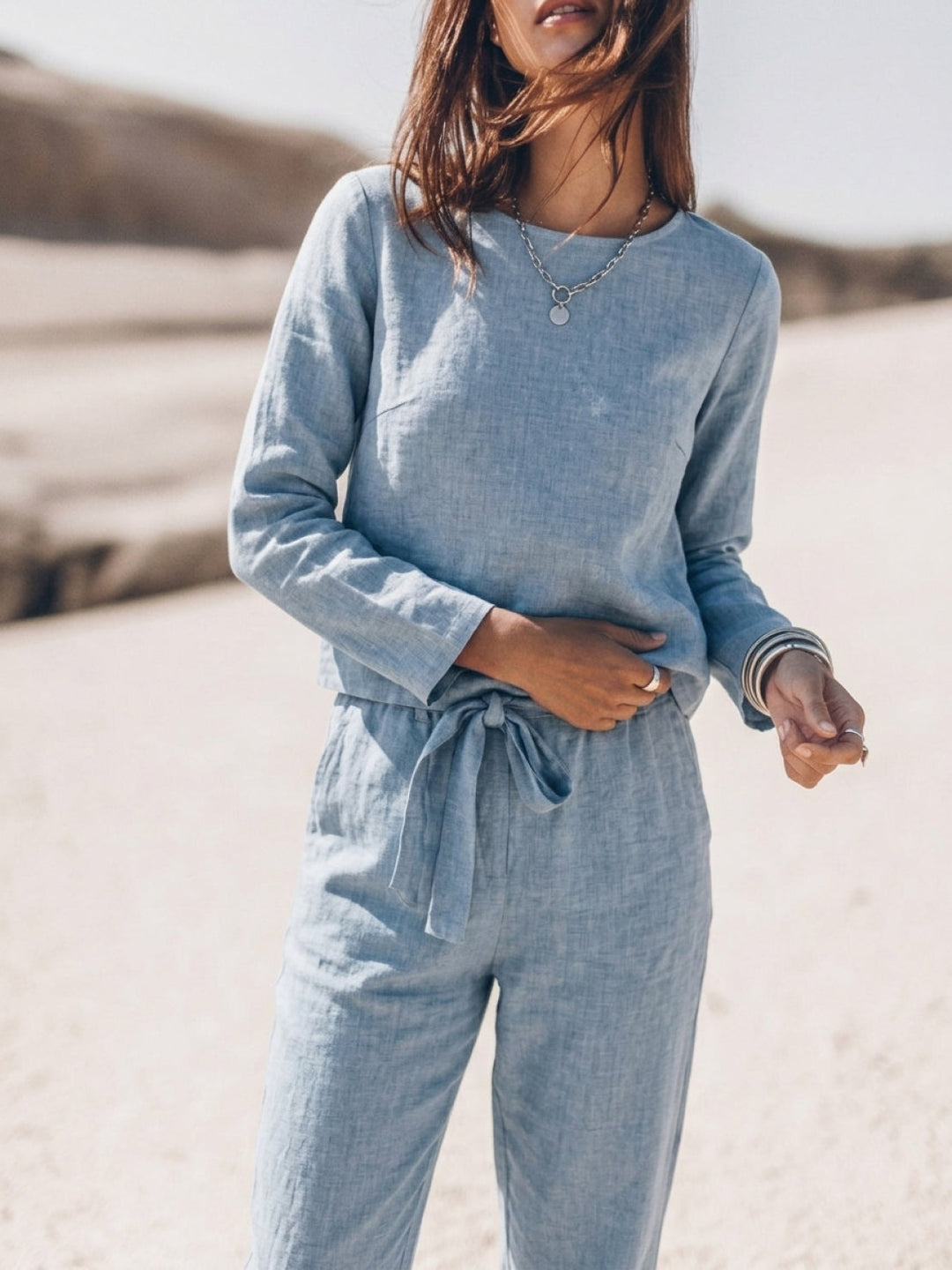 Cotton-Linen Monochrome Capsule lightblue image 7 