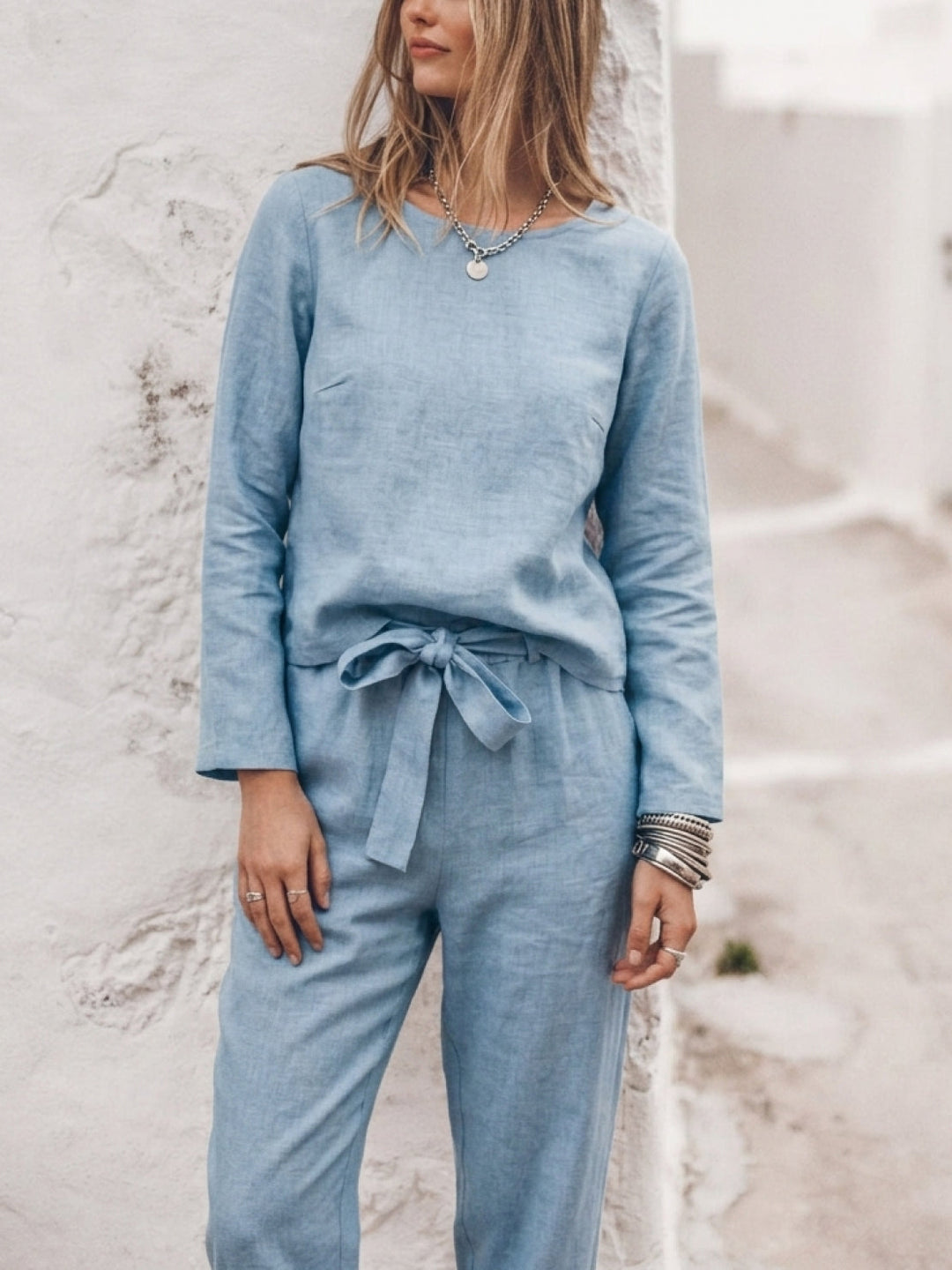 Cotton-Linen Monochrome Capsule lightblue image 8 