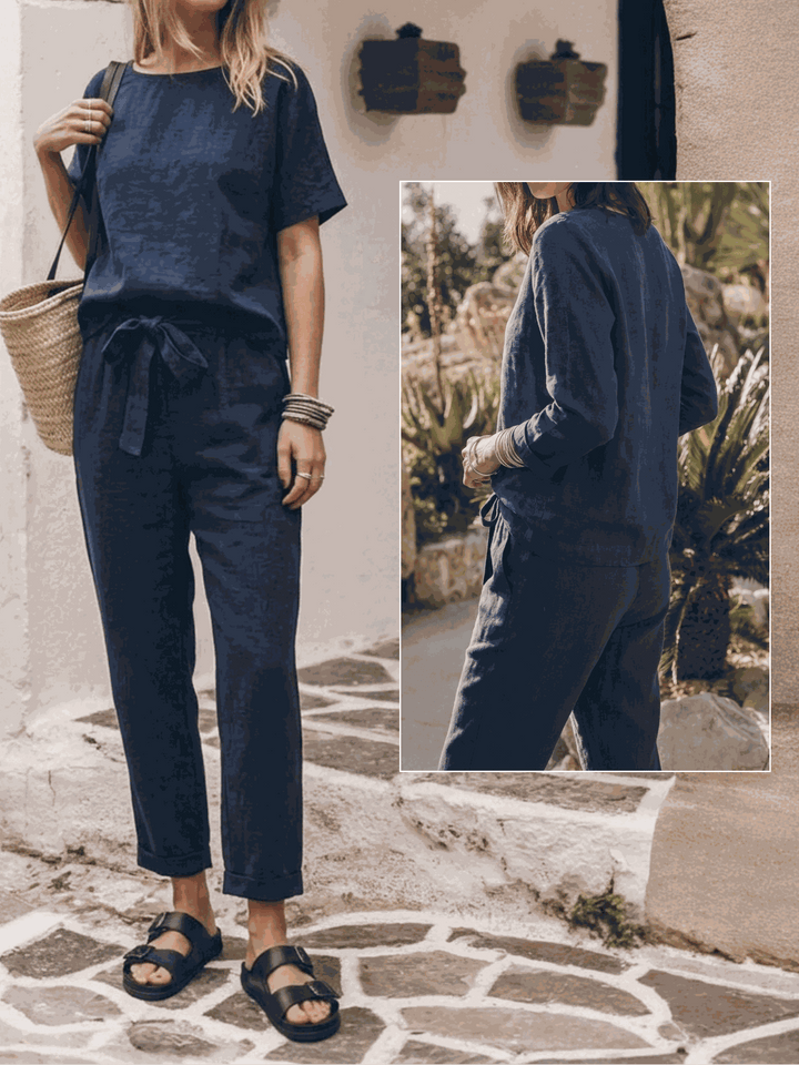 The Everywhere Cotton-Linen Set | Three-Piece Capsule navy blue image 8 