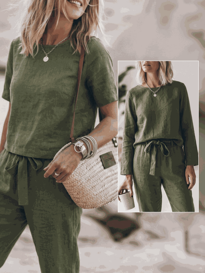 The Everywhere Cotton-Linen Set | Three-Piece Capsule army green image 8 