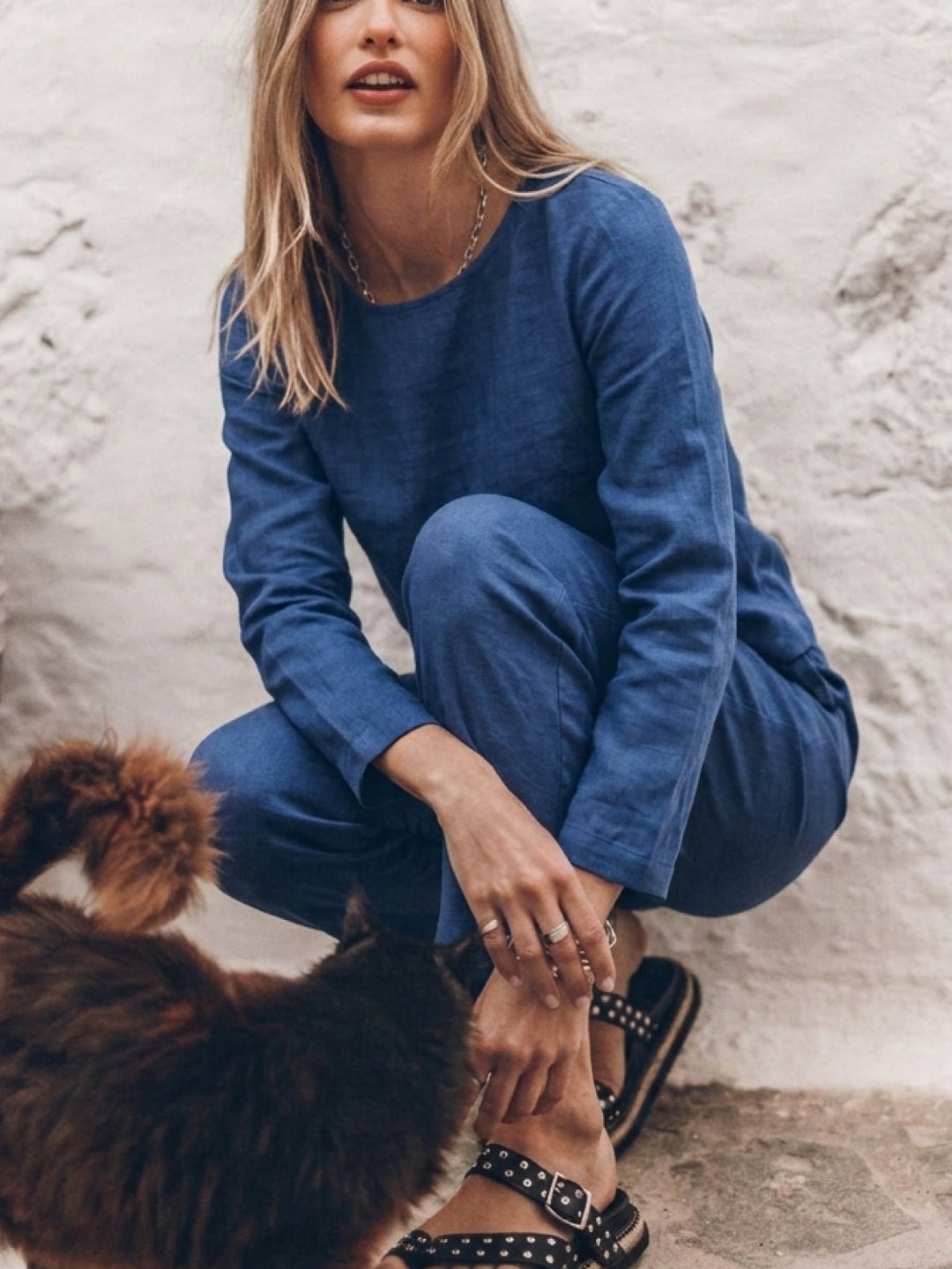 Cotton-Linen Monochrome Capsule royal blue image 5 