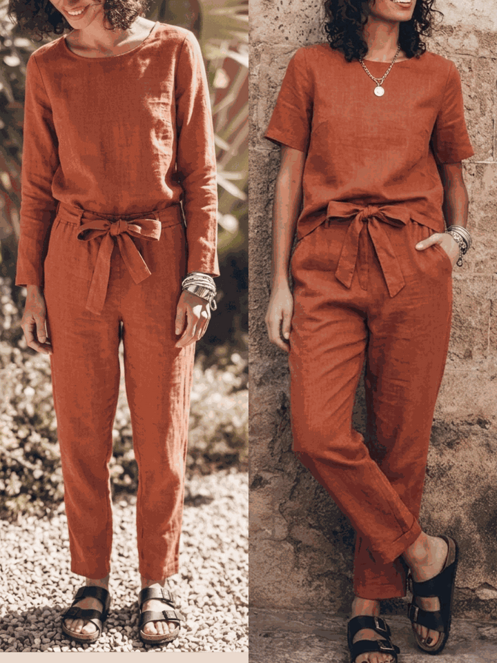 The Everywhere Cotton-Linen Set | Three-Piece Capsule rusty orange image 1 