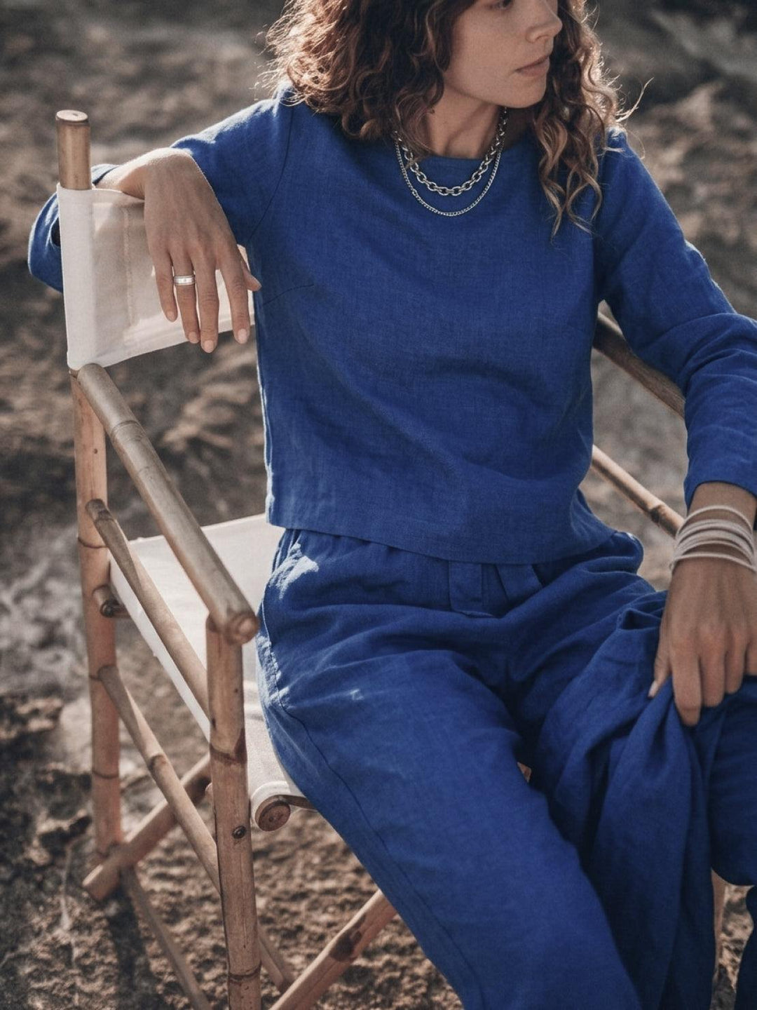 Cotton-Linen Monochrome Capsule royal blue image 7 