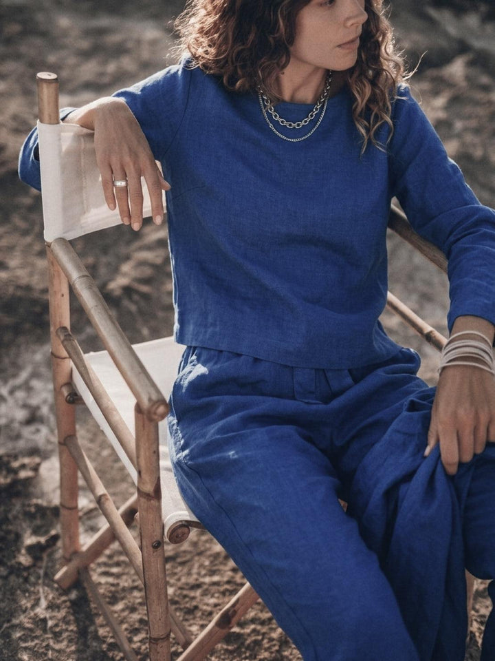 Cotton-Linen Monochrome Capsule royal blue image 7 