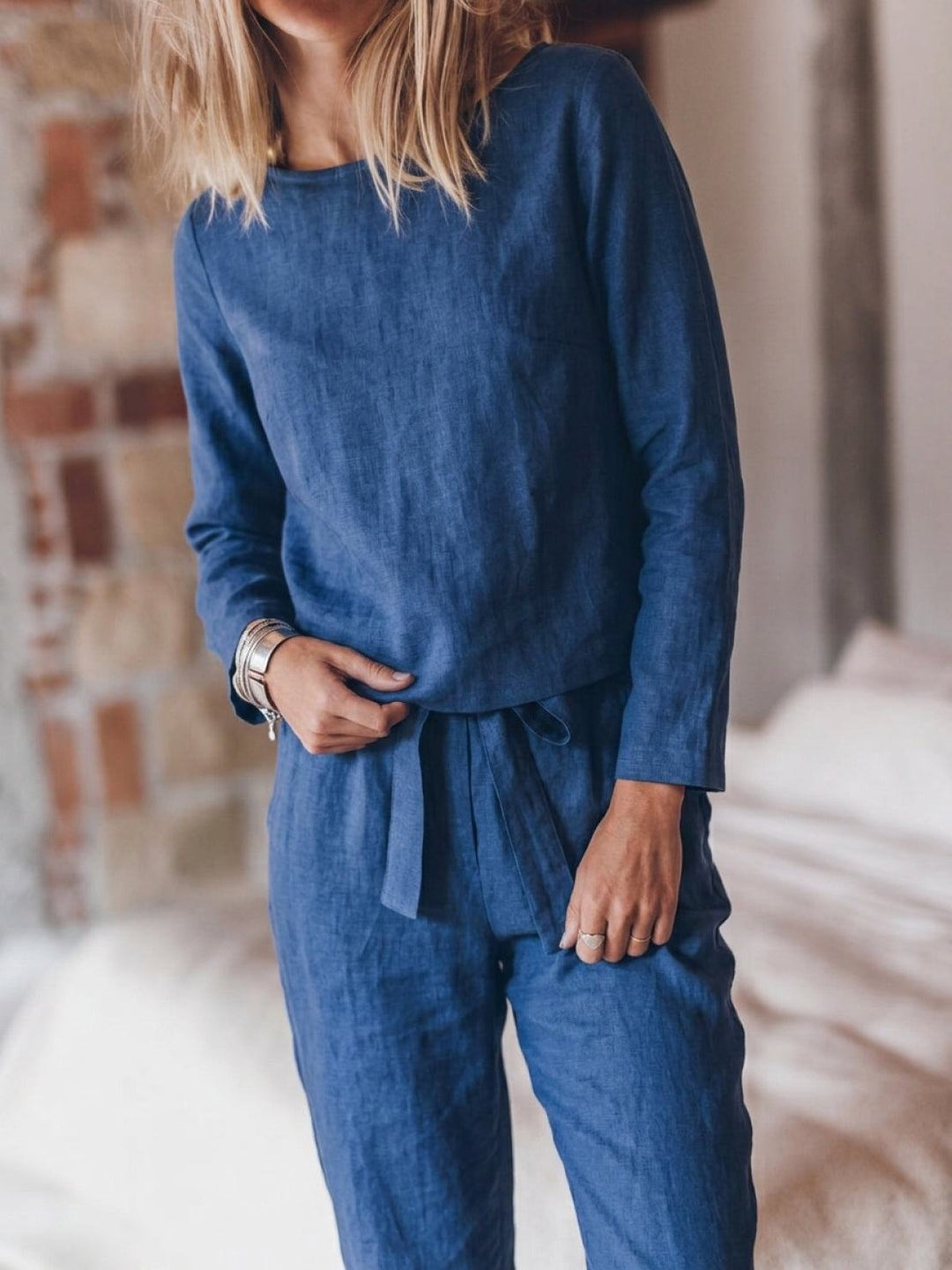 Cotton-Linen Monochrome Capsule royal blue image 3 