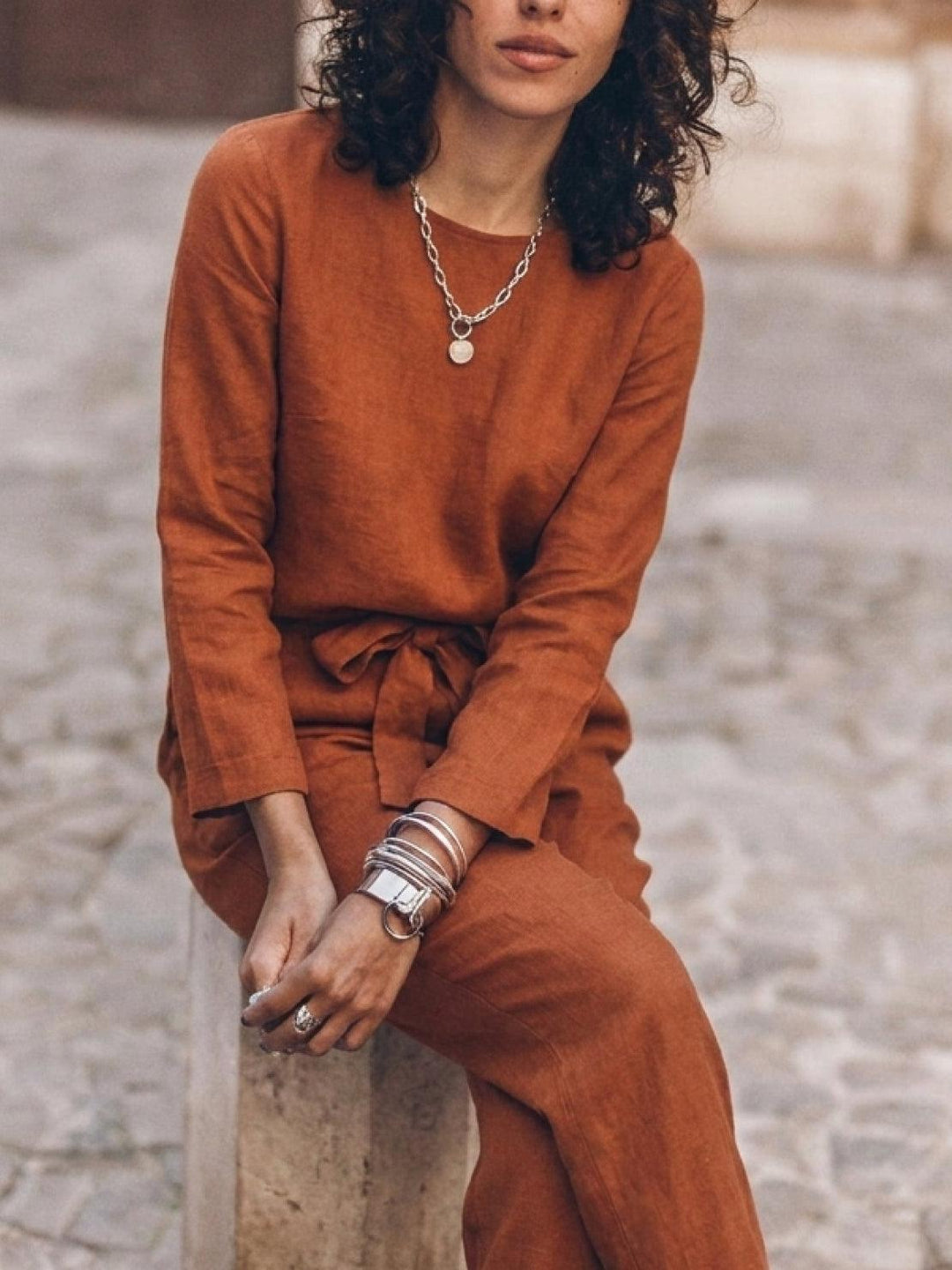 Cotton-Linen Monochrome Capsule rusty orange image 4 
