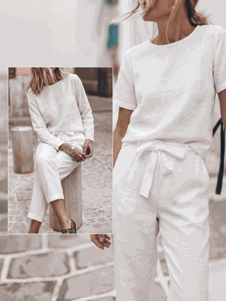 The Everywhere Cotton-Linen Set | Three-Piece Capsule white image 8 