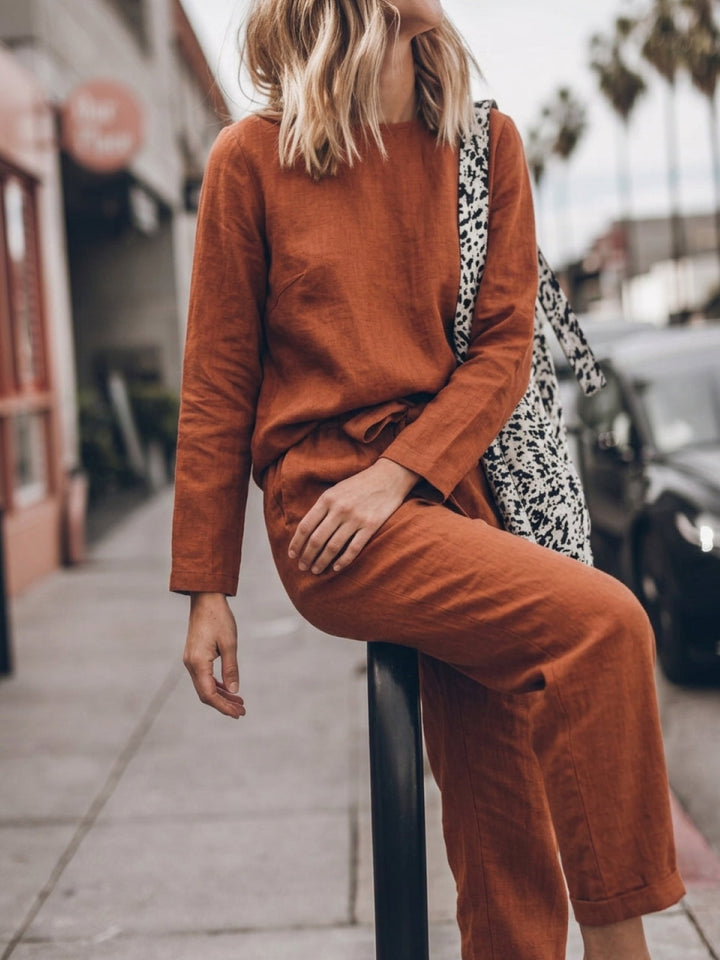 Cotton-Linen Monochrome Capsule rusty orange image 6 