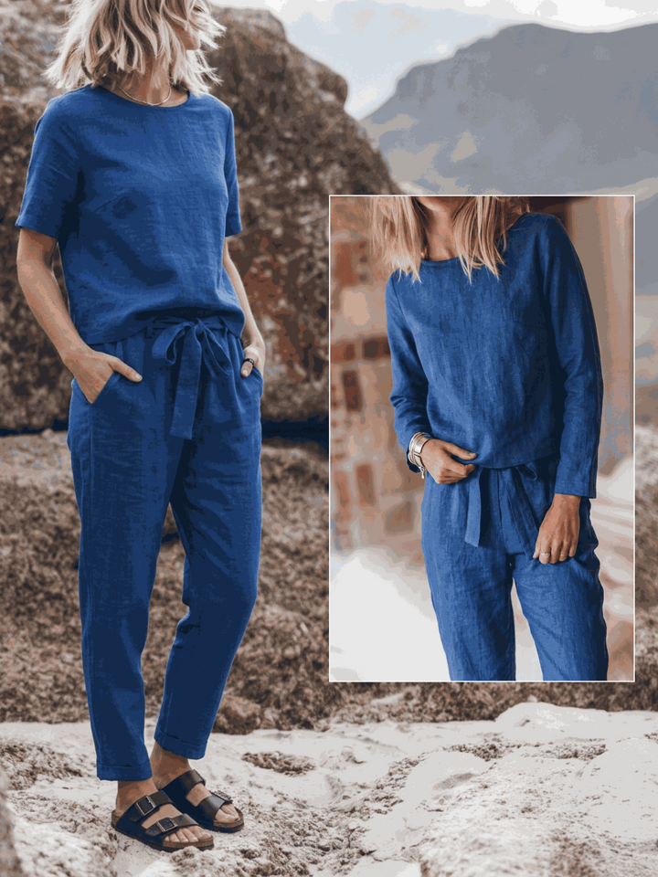 The Everywhere Cotton-Linen Set | Three-Piece Capsule royal blue image 8 