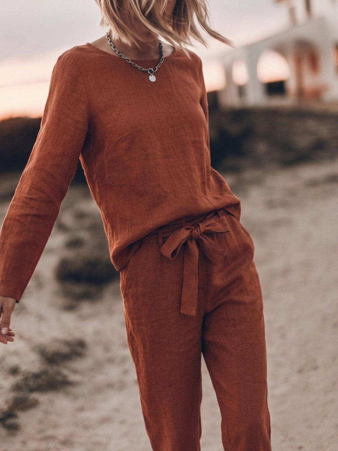 Cotton-Linen Monochrome Capsule rusty orange image 7 
