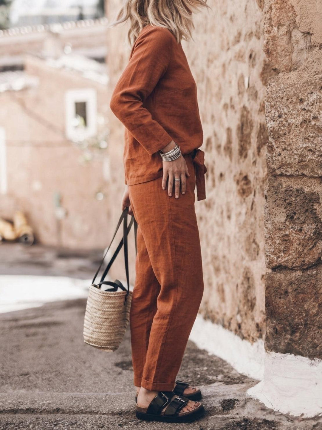 Cotton-Linen Monochrome Capsule rusty orange image 3 