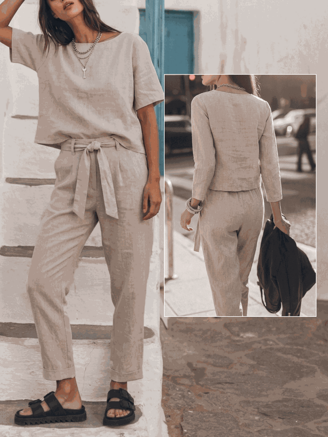 The Everywhere Cotton-Linen Set | Three-Piece Capsule beige image 8 
