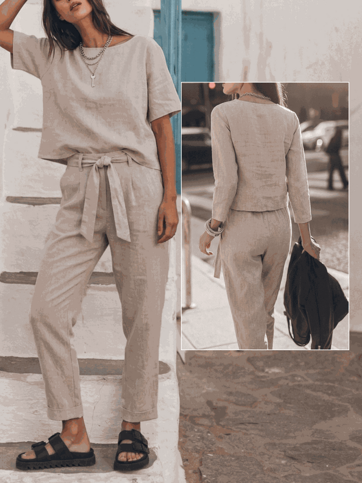 The Everywhere Cotton-Linen Set | Three-Piece Capsule beige image 8 
