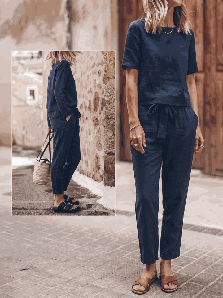 The Everywhere Cotton-Linen Set | Three-Piece Capsule navy blue image 5 