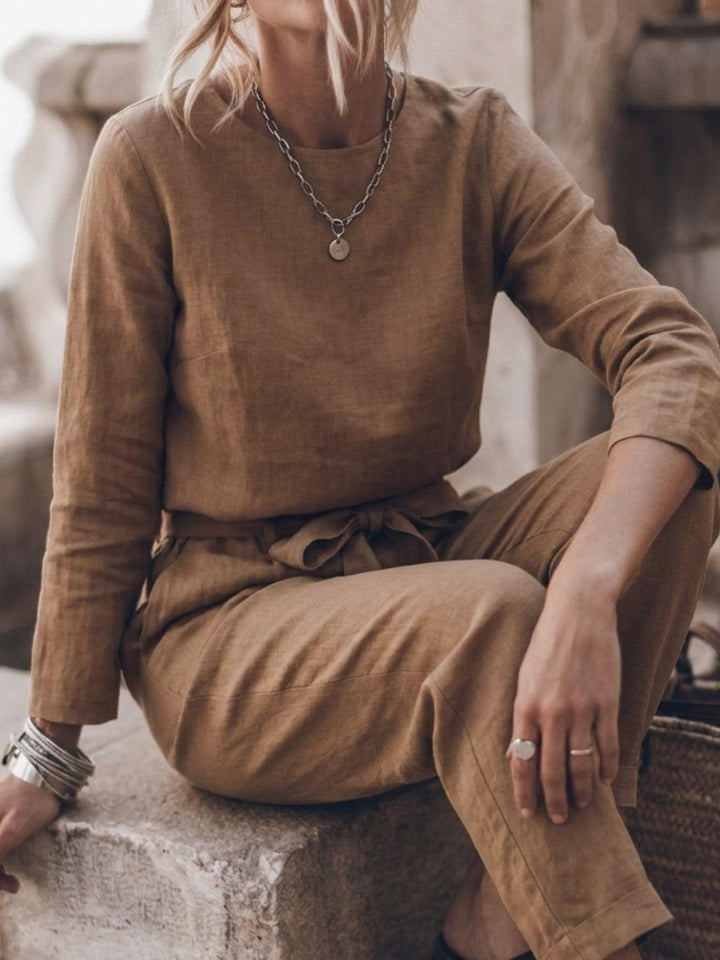 Cotton-Linen Monochrome Capsule khaki image 4 